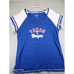 Soft As A Grape Texas Ranger Blue Women T-shirt V‎ Neck Size 3